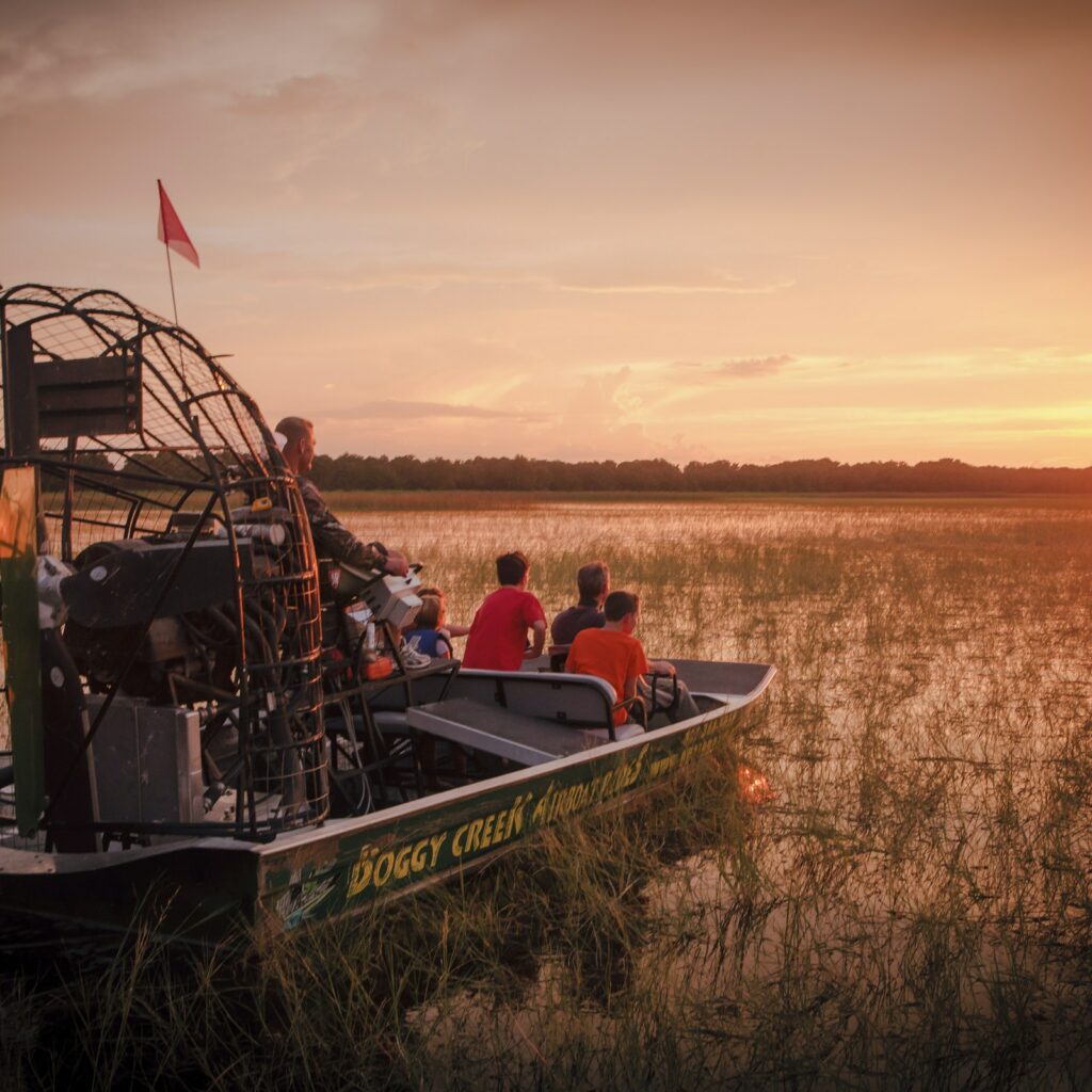 1-Hour Boggy Creek Sunset Airboat Tour in United States